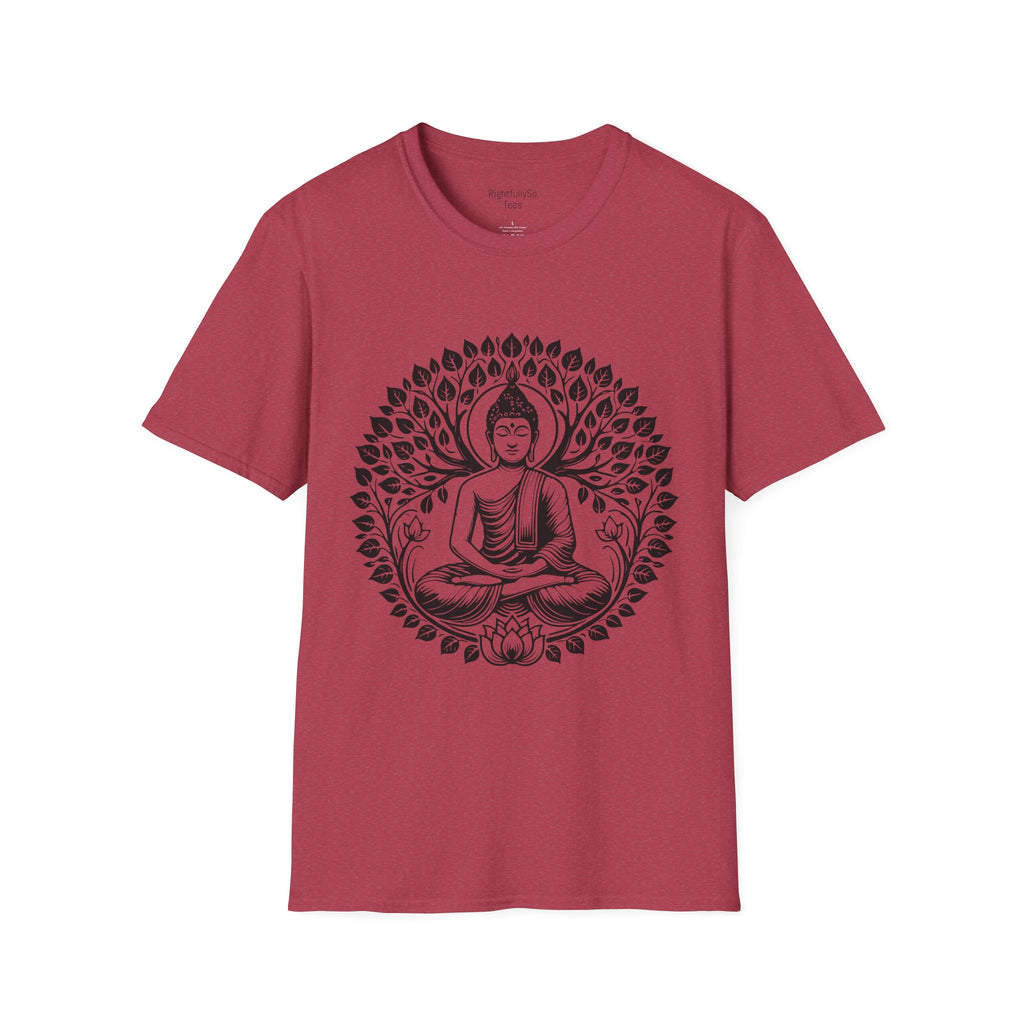 Heather Cardinal Buddha Lotus Tee mockup