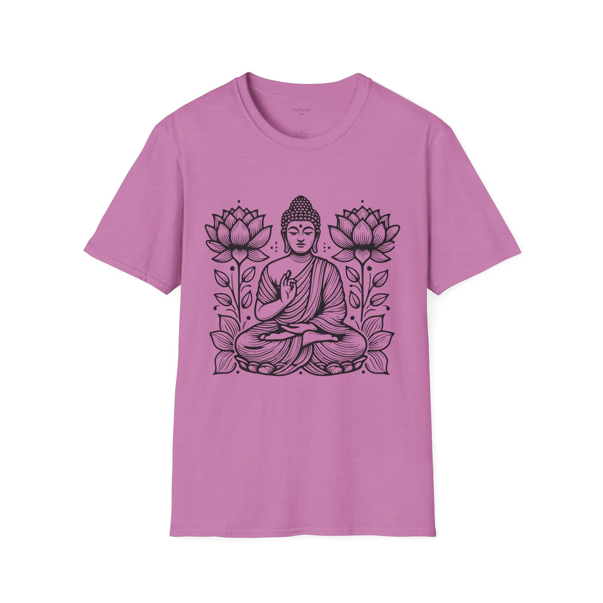 Heather Radiant Orchid Twin Lotus Buddha Tee mockup