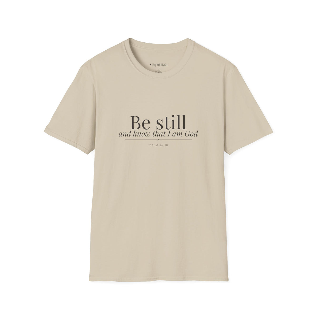 Sand Be Still Tee — Psalm 46:10 mockup