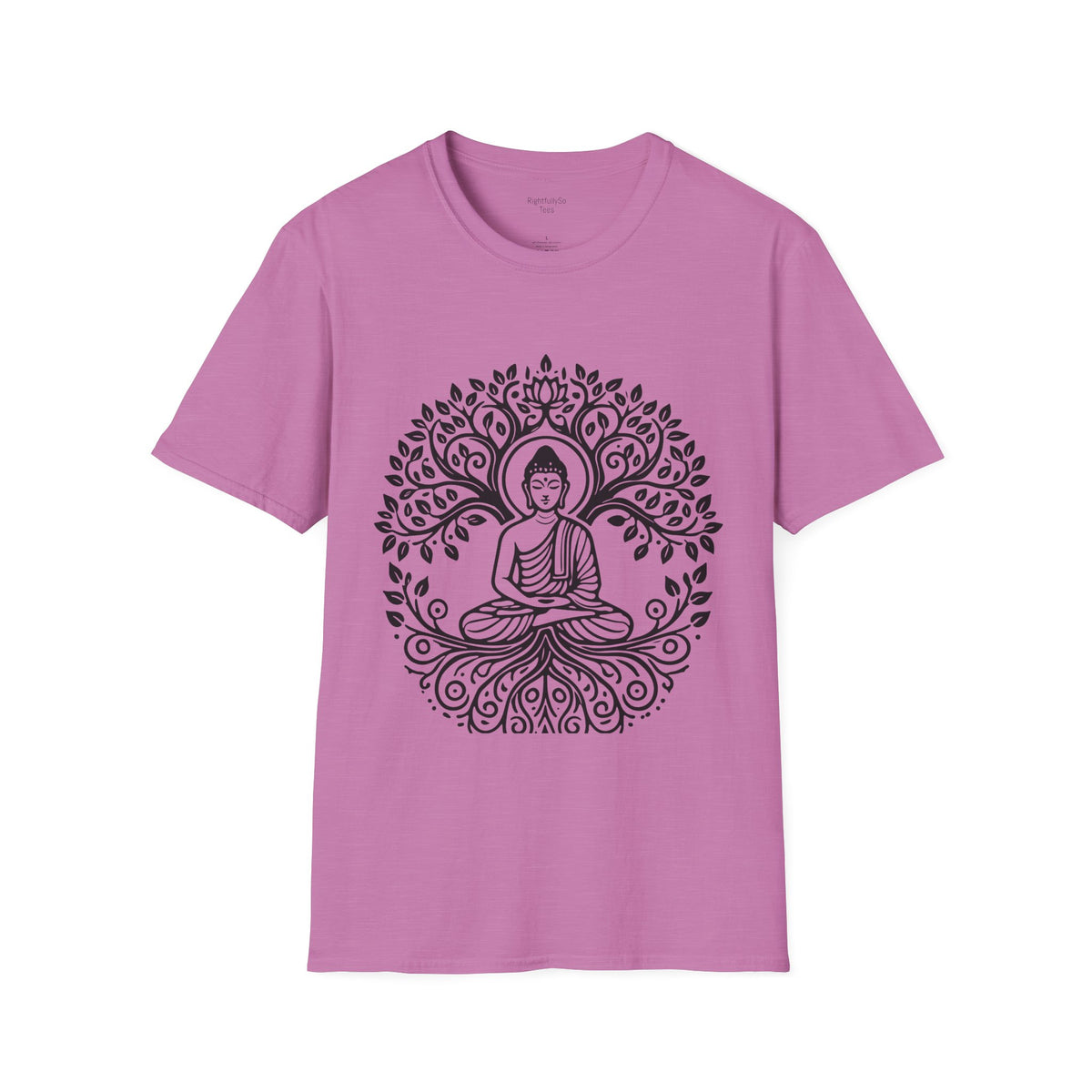 Heather Radiant Orchid Full Circle Buddha Tee mockup