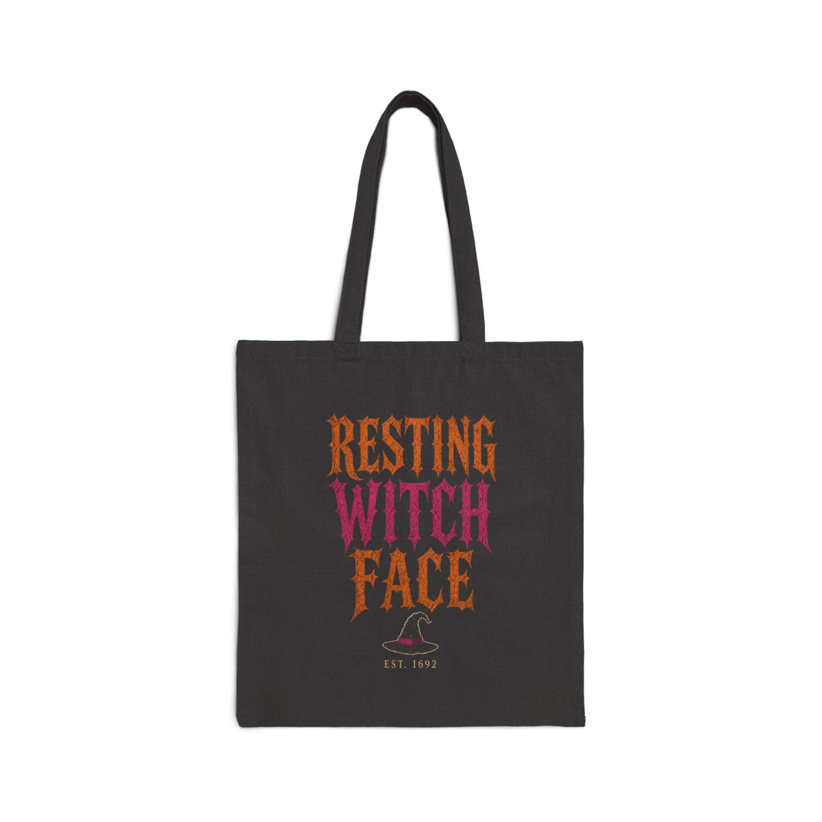 Black Resting Witch Face Tote mockup