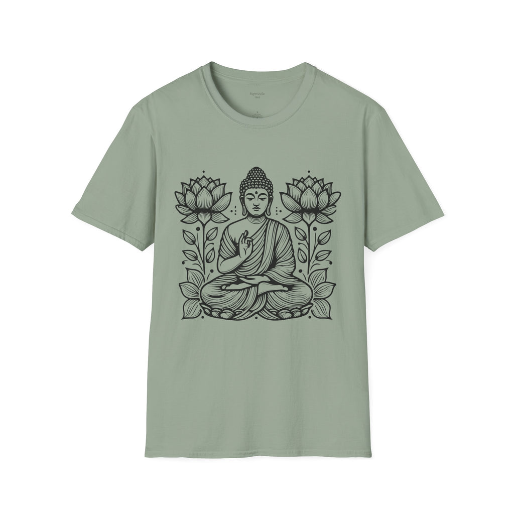 Sage Twin Lotus Buddha Tee mockup