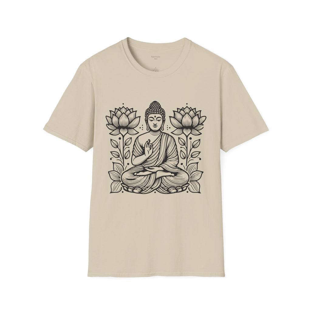 Sand Twin Lotus Buddha Tee mockup