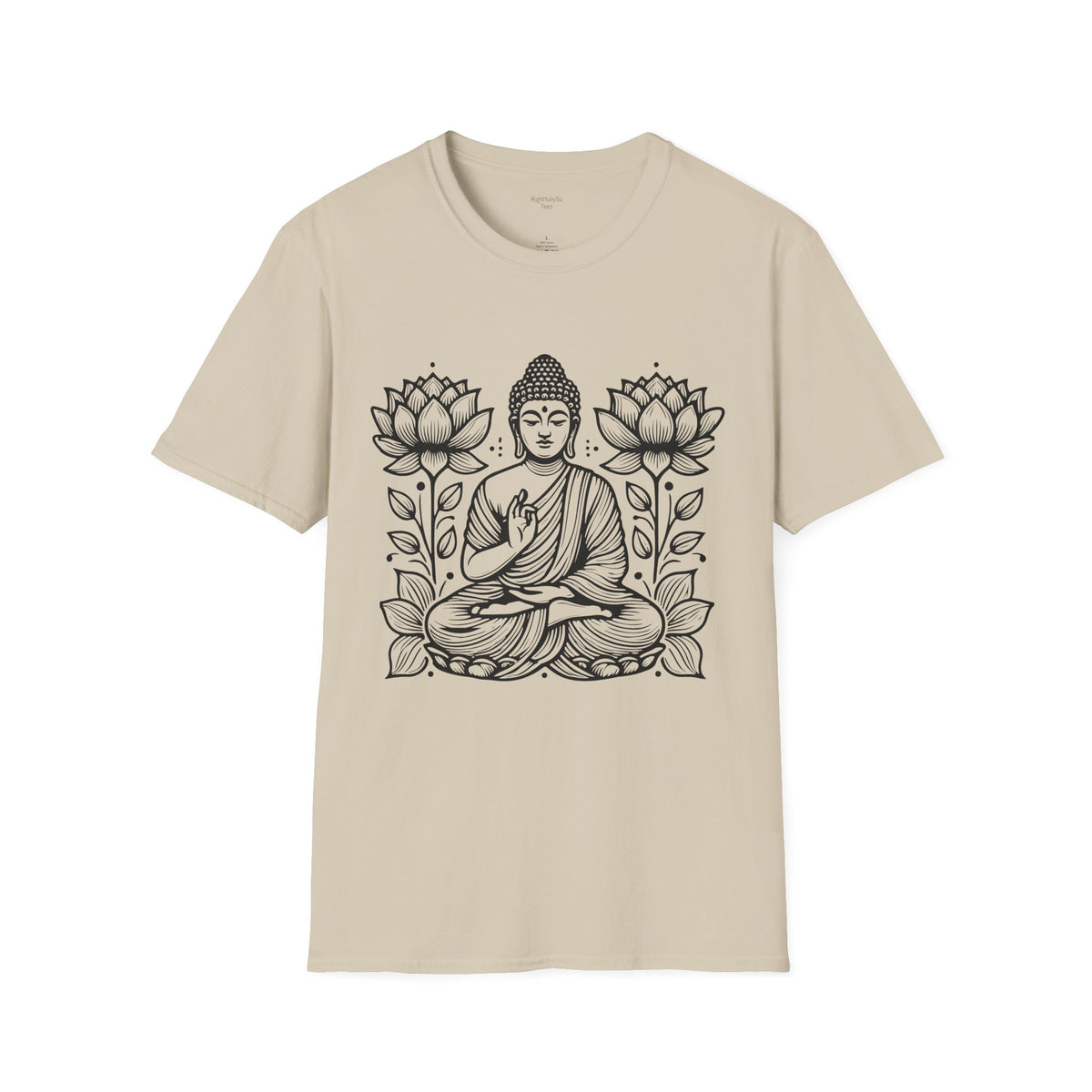 Sand Twin Lotus Buddha Tee mockup