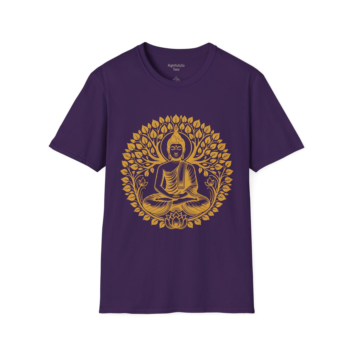 Purple Gold Buddha Lotus Tee mockup