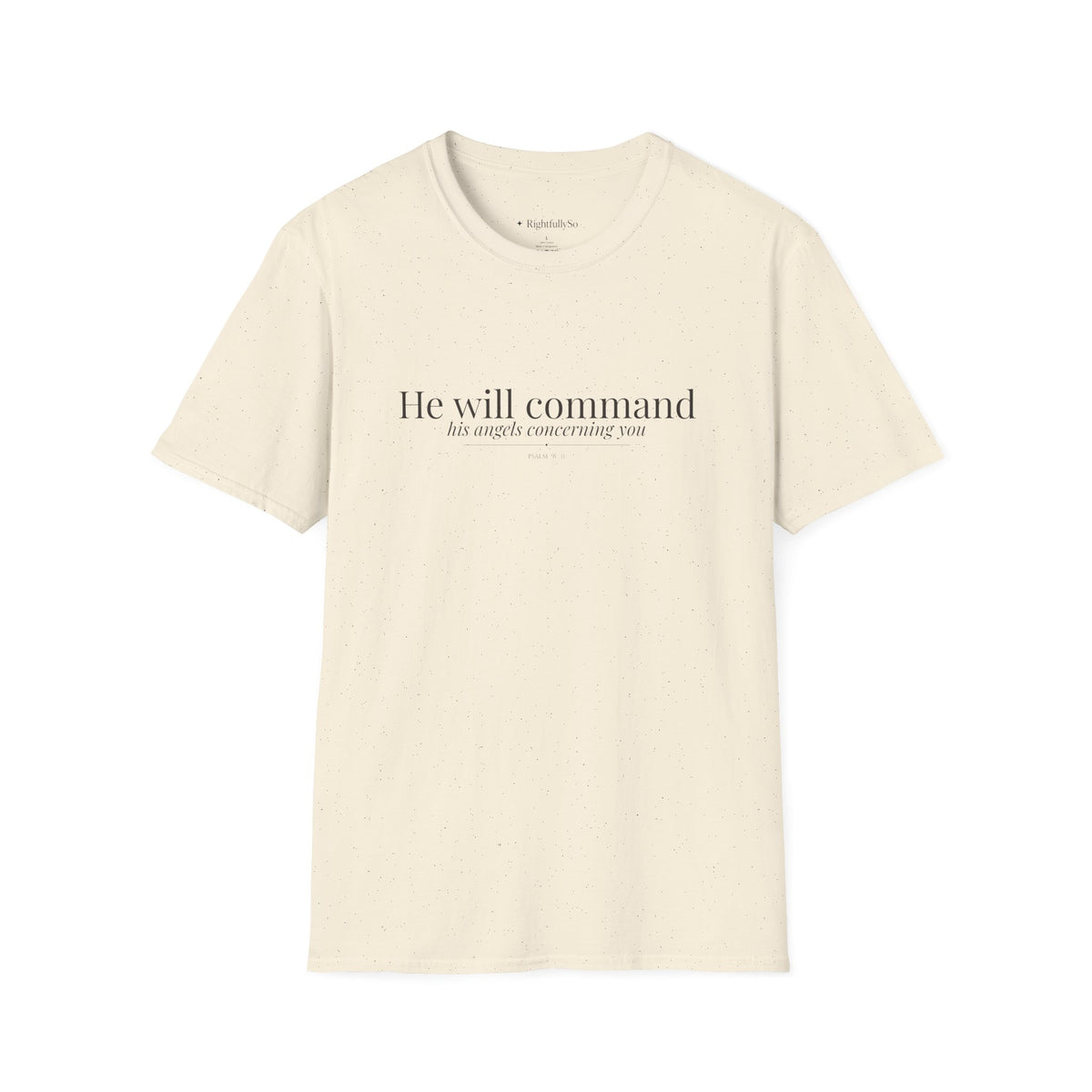 Natural Angels Tee — Psalm 91:11 mockup