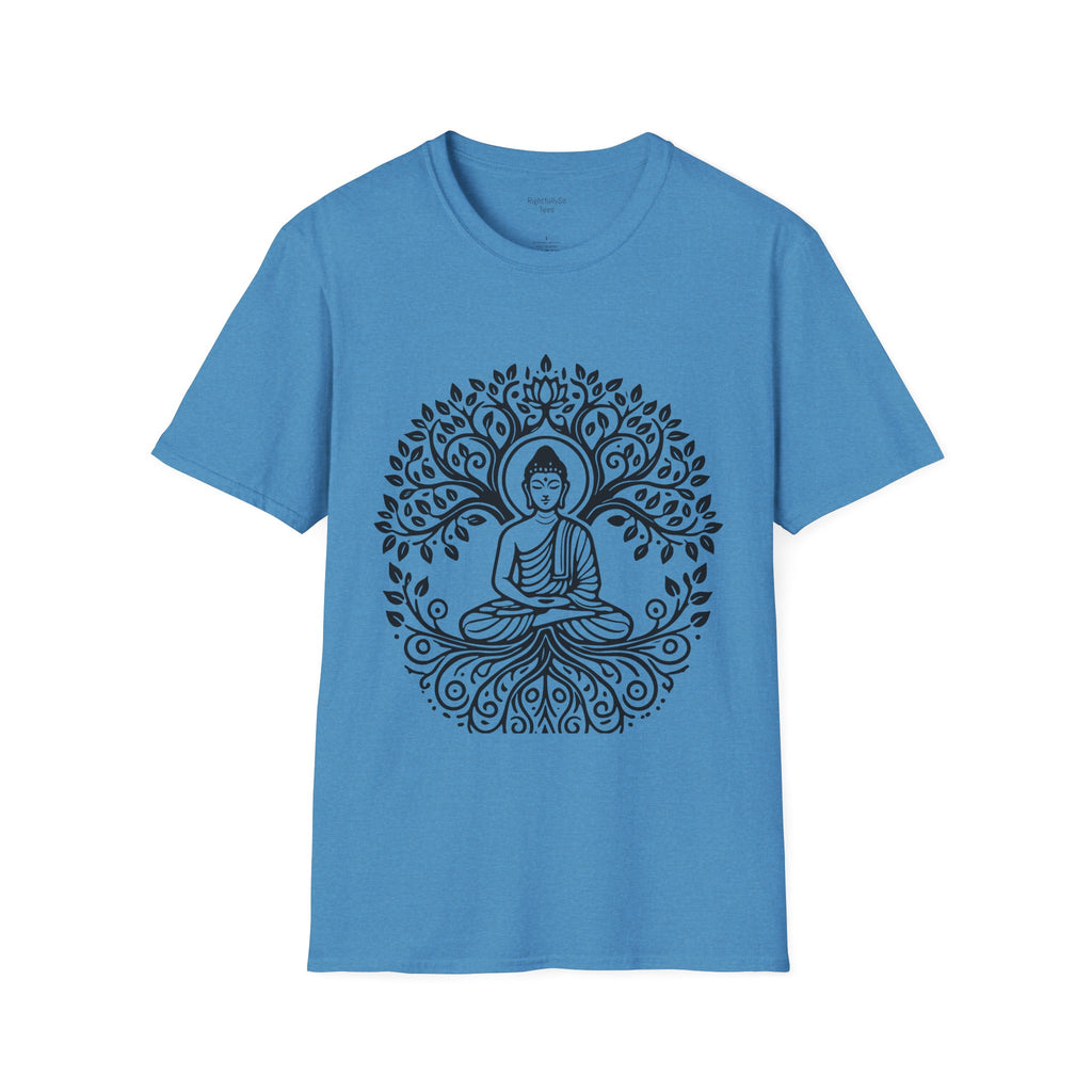 Heather Sapphire Full Circle Buddha Tee mockup