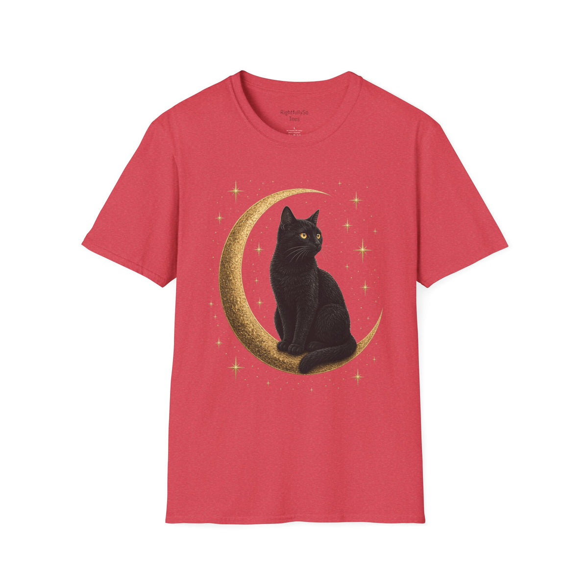 Heather Red Cat Moon Tee mockup