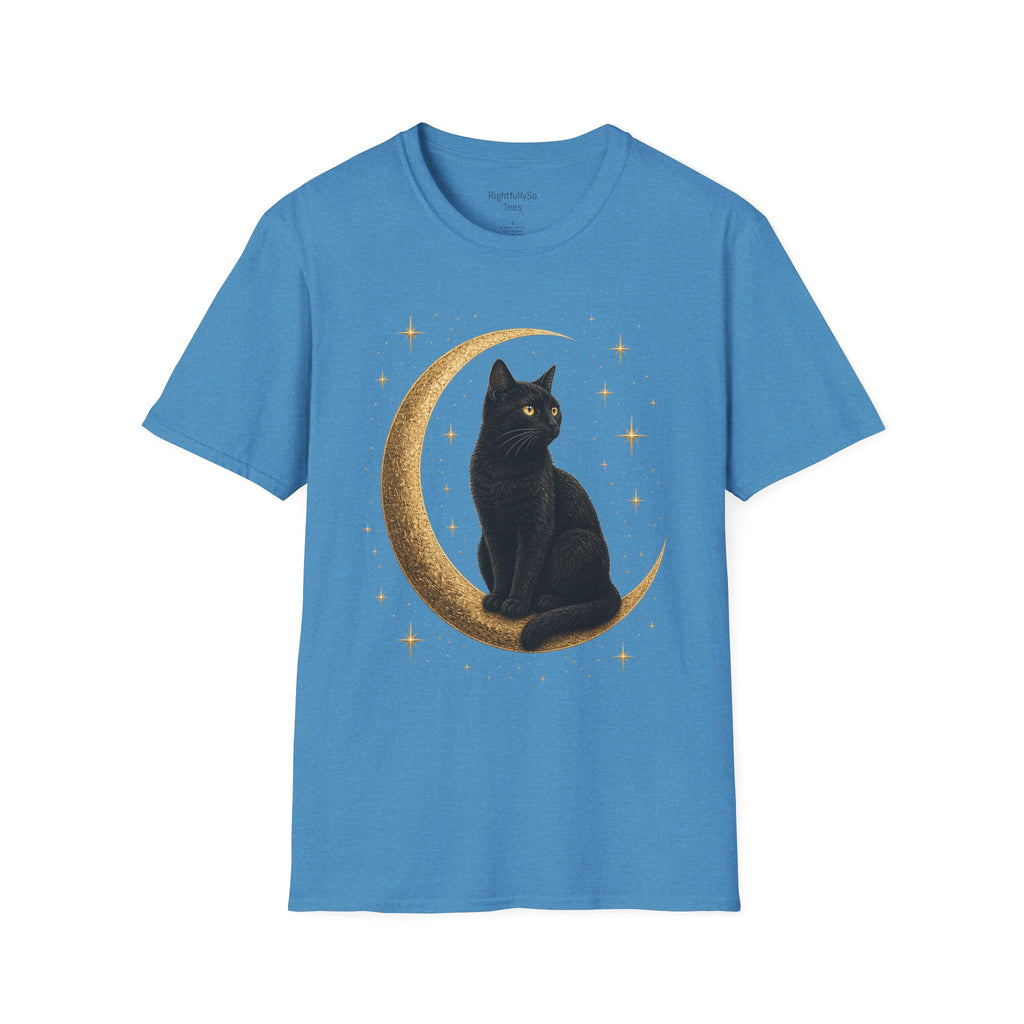 Heather Sapphire Cat Moon Tee mockup