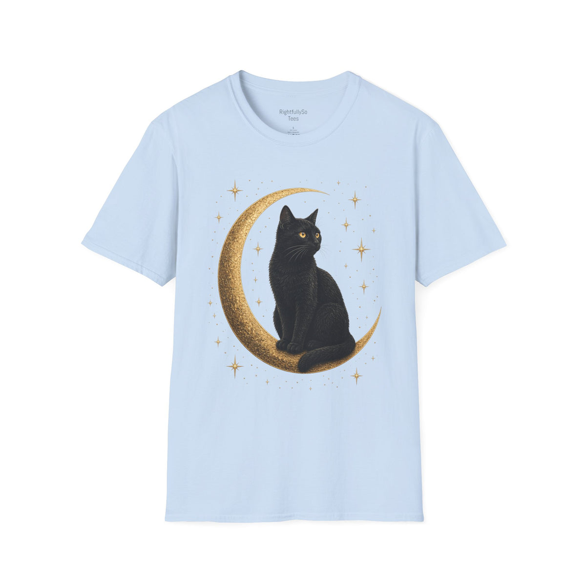 Light Blue Cat Moon Tee mockup