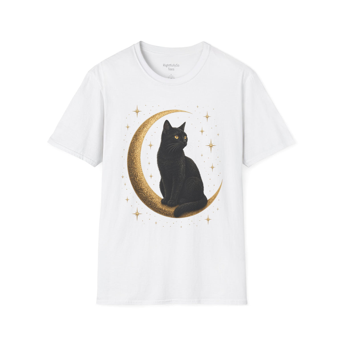 White Cat Moon Tee mockup